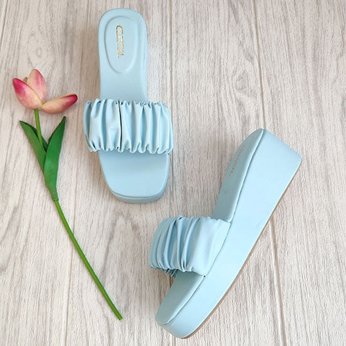 ⭐Celestialshoe.ph Gabby Scrunchie Platform Wedge Sandals 2.5inches
