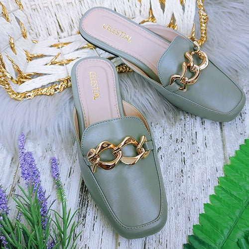 ⭐Celestialshoe.ph Ada Gold Buckled Mules (Add 1 size)