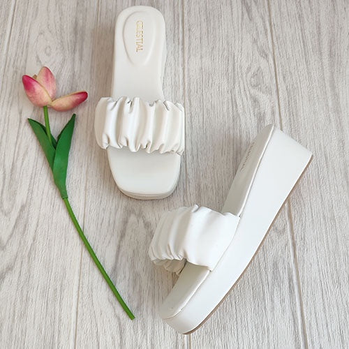 ⭐Celestialshoe.ph Gabby Scrunchie Platform Wedge Sandals 2.5inches
