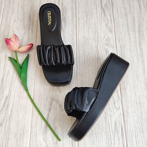 ⭐Celestialshoe.ph Gabby Scrunchie Platform Wedge Sandals 2.5inches