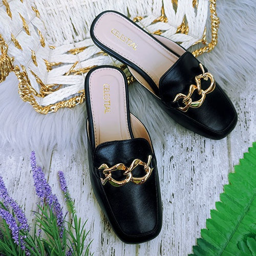 ⭐Celestialshoe.ph Ada Gold Buckled Mules (Add 1 size)