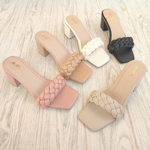 ⭐Celestialshoe.ph Louise 2.5inches Braided Block Heels Sandals